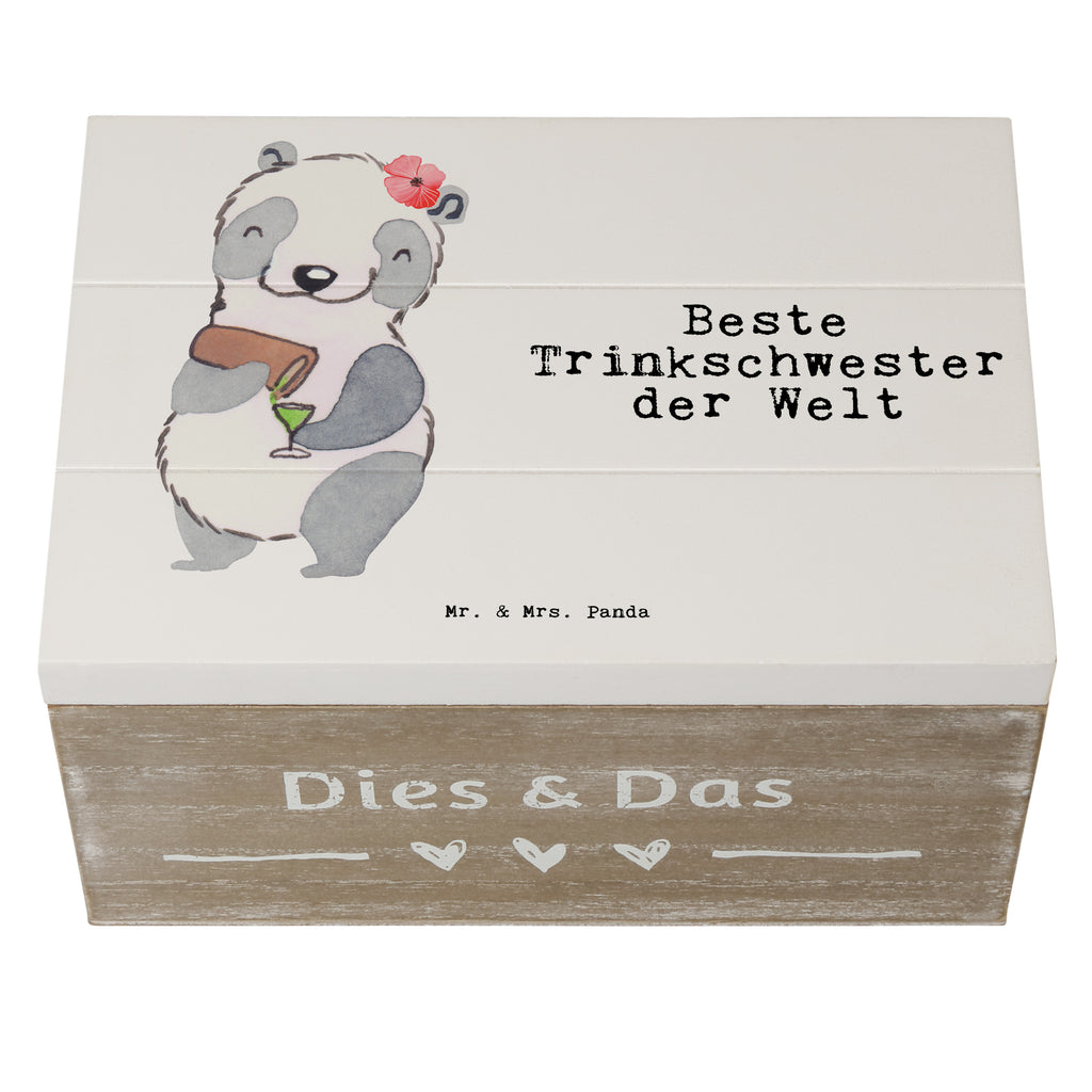 Holzkiste Panda Beste Trinkschwester der Welt Holzkiste, Kiste, Schatzkiste, Truhe, Schatulle, XXL, Erinnerungsbox, Erinnerungskiste, Dekokiste, Aufbewahrungsbox, Geschenkbox, Geschenkdose, für, Dankeschön, Geschenk, Schenken, Geburtstag, Geburtstagsgeschenk, Geschenkidee, Danke, Bedanken, Mitbringsel, Freude machen, Geschenktipp, Trinkschwester, Saufschwester, Schwester, Sister, Freundin, Party, Bae, Trinken, Alkohol, Wochenende, Kleinigkeit, Sister from another Mister