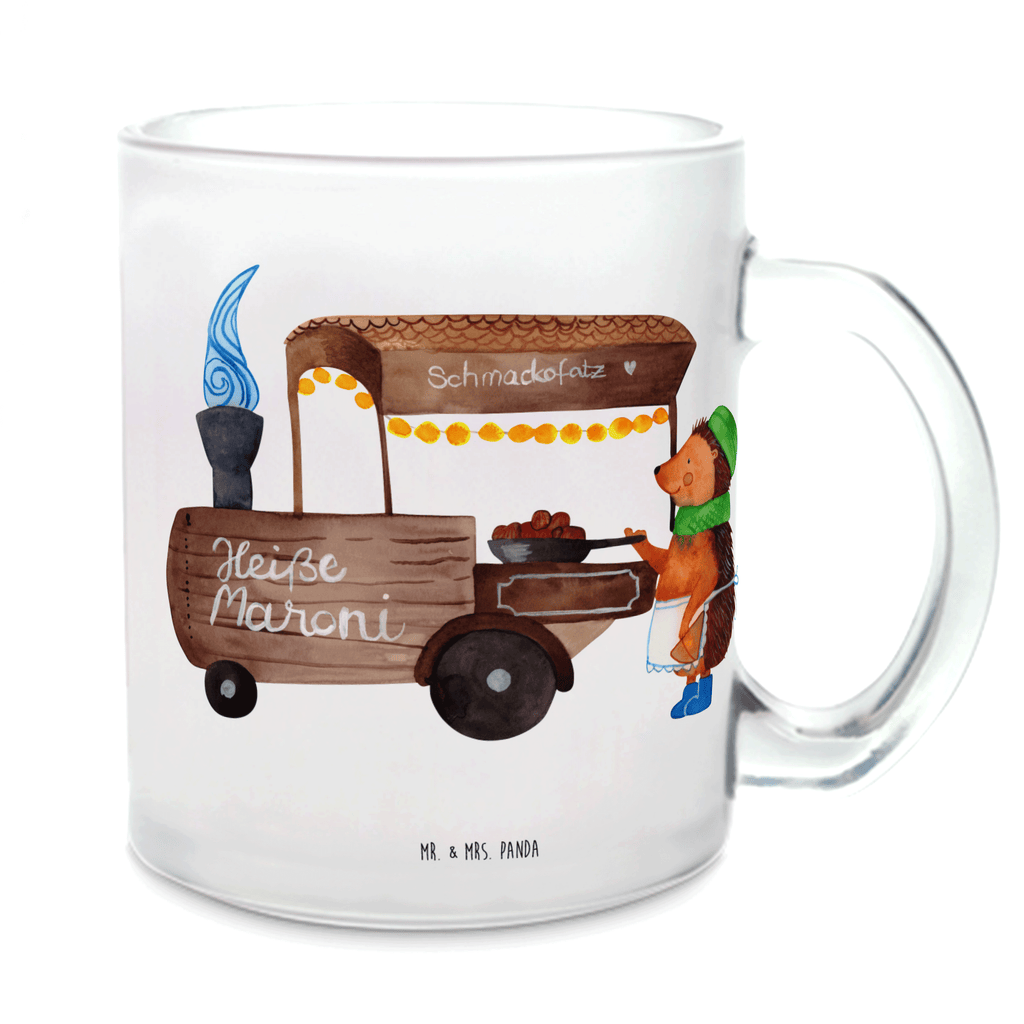 Teetasse Igel Maronen Teetasse, Teeglas, Teebecher, Tasse mit Henkel, Tasse, Glas Teetasse, Teetasse aus Glas, Winter, Weihnachten, Weihnachtsdeko, Nikolaus, Advent, Heiligabend, Wintermotiv, Maronen, Weihnachtsmarkt, Kastanien, Duft