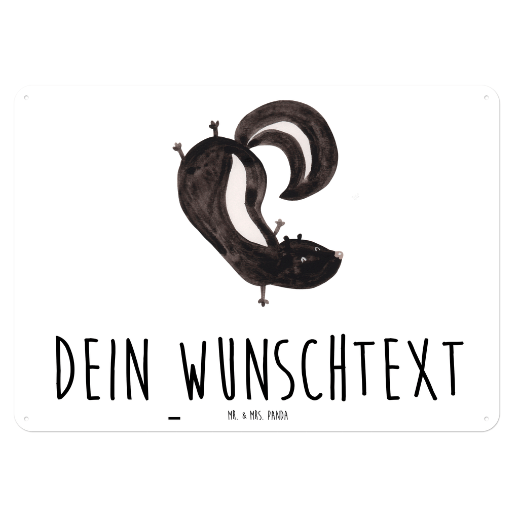 Personalisiertes Blechschild Stinktier Handstand Blechschild, Metallschild, Geschenk Schild, Schild, Magnet-Metall-Schild, Deko Schild, Wandschild, Wand-Dekoration, Türschild, Stinktier, Skunk, Wildtier, Raubtier, Stinker, Stinki, Spielplatz, verpielt, Kind