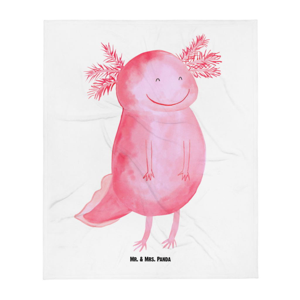 Babydecke Axolotl Glücklich Babydecke, Babygeschenk, Geschenk Geburt, Babyecke Kuscheldecke, Krabbeldecke, Axolotl, Molch, Axolot, Schwanzlurch, Lurch, Lurche, Motivation, gute Laune