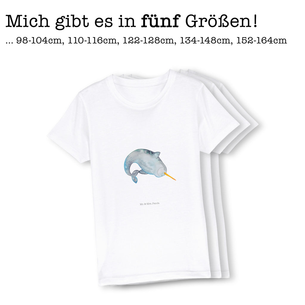 Organic Kinder T-Shirt Narwal Kinder T-Shirt, Kinder T-Shirt Mädchen, Kinder T-Shirt Jungen, Meerestiere, Meer, Urlaub, Narwal, Wal, Putzen, Hausfrau, Junggesellin, aufräumen, Kinderzimmer