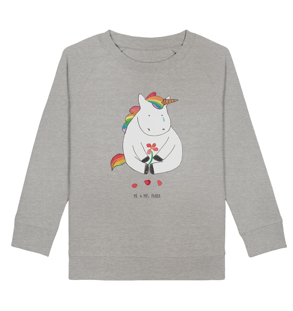 Organic Kinder Pullover Einhorn Traurig Kinder Pullover, Kinder Sweatshirt, Jungen, Mädchen, Einhorn, Einhörner, Einhorn Deko, Pegasus, Unicorn, Glitzer, Trösten. Freundschaft, Freunde, Liebe, Trauer, Grußkarte, Blume