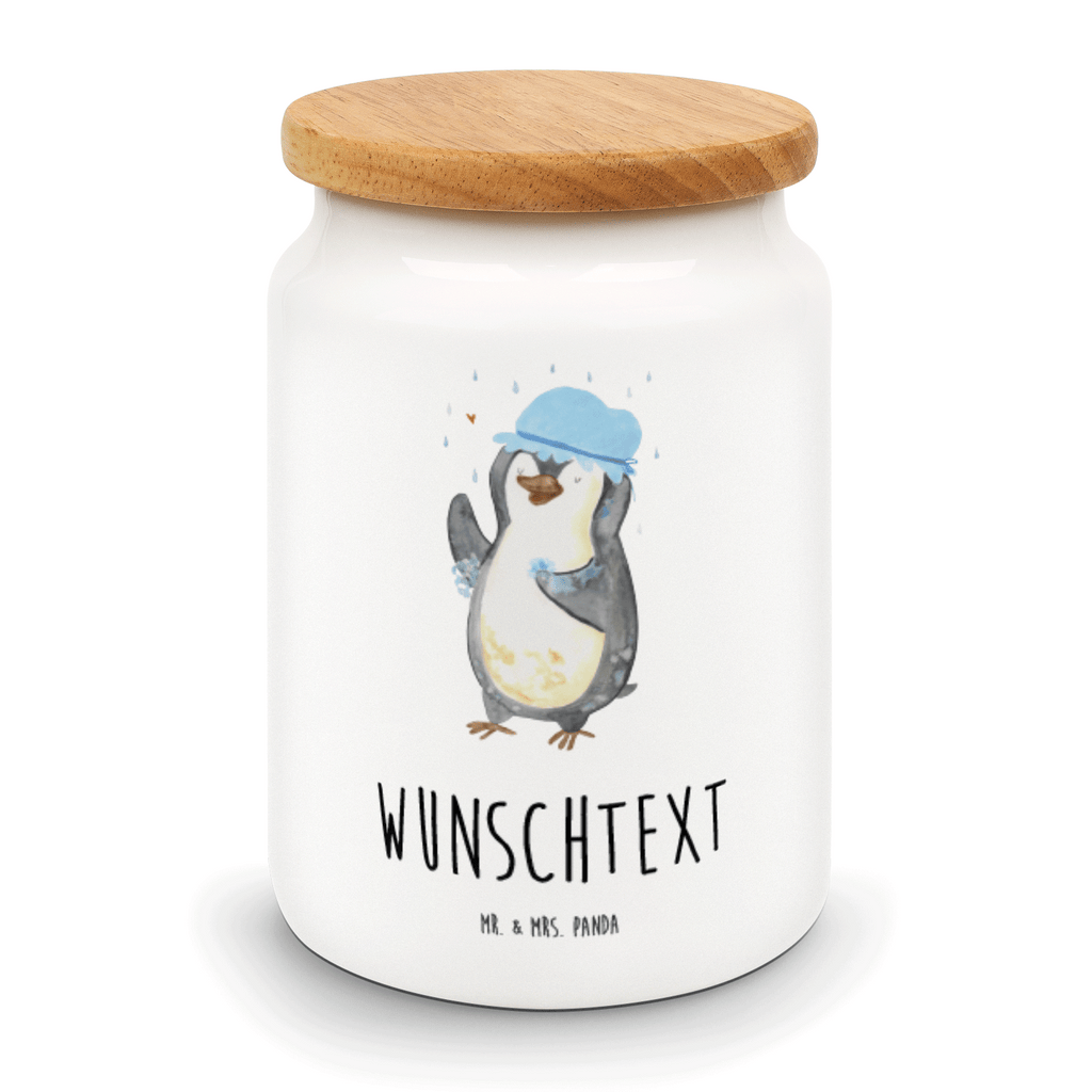 Personalisierte Vorratsdose Pinguin duscht Personalisierte Vorratsdose, Personalisierte Keksdose, Personalisierte Keramikdose, Personalisierte Leckerlidose, Personalisierte Dose, Personalisierter Vorratsbehälter, Personalisierte Aufbewahrungsdose, Pinguin, Pinguine, Dusche, duschen, Lebensmotto, Motivation, Neustart, Neuanfang, glücklich sein