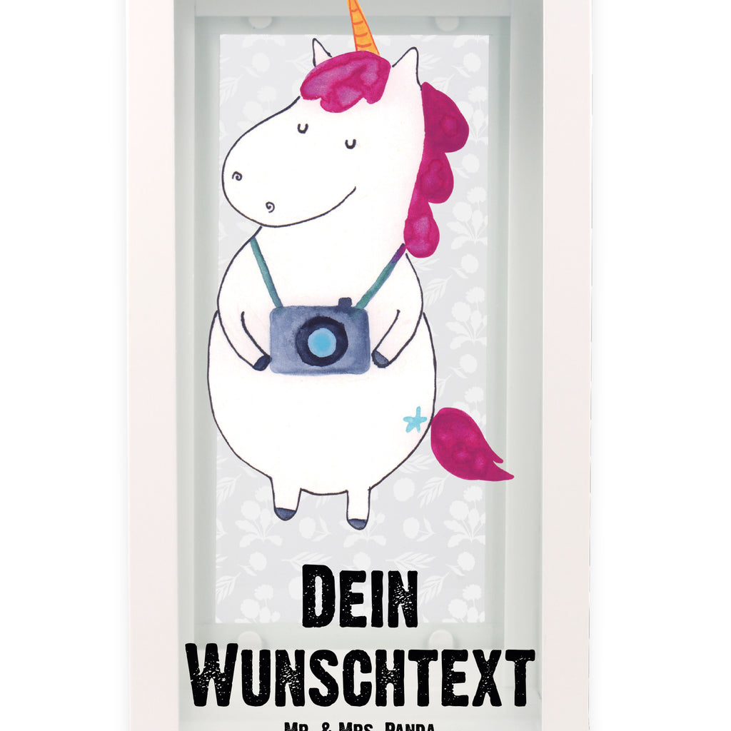 Personalisierte Deko Laterne Einhorn Fotograf Gartenlampe, Gartenleuchte, Gartendekoration, Gartenlicht, Laterne kleine Laternen, XXL Laternen, Laterne groß, Einhorn, Einhörner, Einhorn Deko, Pegasus, Unicorn, Fotograf, Fotografie, Kamera, Reisen, Weltreise, Weltenbummler, Urlaub, Tourist, Kurztrip, Reise, Städtereise