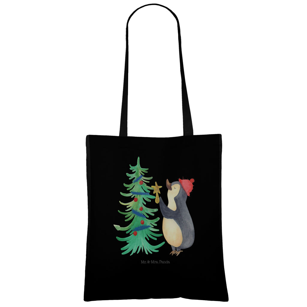 Tragetasche Pinguin Weihnachtsbaum Beuteltasche, Beutel, Einkaufstasche, Jutebeutel, Stoffbeutel, Tasche, Shopper, Umhängetasche, Strandtasche, Schultertasche, Stofftasche, Tragetasche, Badetasche, Jutetasche, Einkaufstüte, Laptoptasche, Winter, Weihnachten, Weihnachtsdeko, Nikolaus, Advent, Heiligabend, Wintermotiv, Pinguin