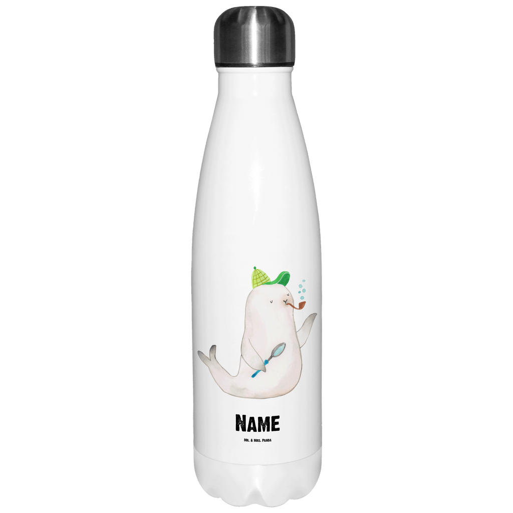 Personalisierte Thermosflasche Robbe Sherlock Personalisierte Isolierflasche, Personalisierte Thermoflasche, Personalisierte Trinkflasche, Trinkflasche Mit Namen, Wunschname, Bedrucken, Namensflasche, Tiermotive, Gute Laune, lustige Sprüche, Tiere