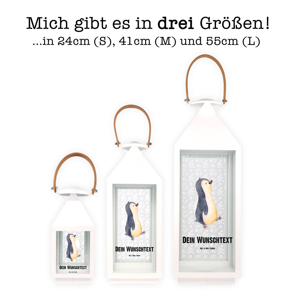 Personalisierte Deko Laterne Pinguin marschierend Gartenlampe, Gartenleuchte, Gartendekoration, Gartenlicht, Laterne kleine Laternen, XXL Laternen, Laterne groß, Pinguin, Pinguine, Frühaufsteher, Langschläfer, Bruder, Schwester, Familie