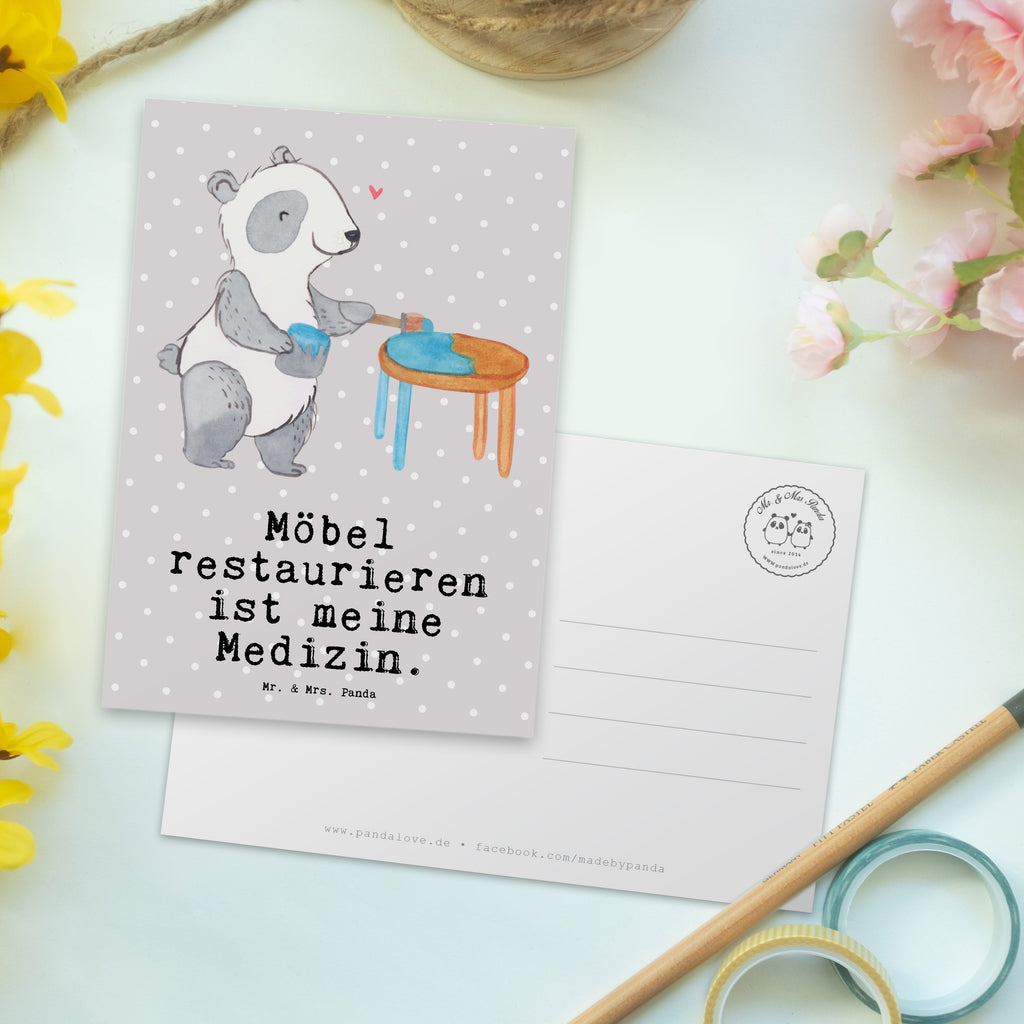 Postkarte Panda Möbel restaurieren Medizin Postkarte, Karte, Geschenkkarte, Grußkarte, Einladung, Ansichtskarte, Geburtstagskarte, Einladungskarte, Dankeskarte, Ansichtskarten, Einladung Geburtstag, Einladungskarten Geburtstag, Geschenk, Sport, Sportart, Hobby, Schenken, Danke, Dankeschön, Auszeichnung, Gewinn, Sportler, Möbel restaurieren, antike Möbel restaurieren, Handwerk, Restaurator