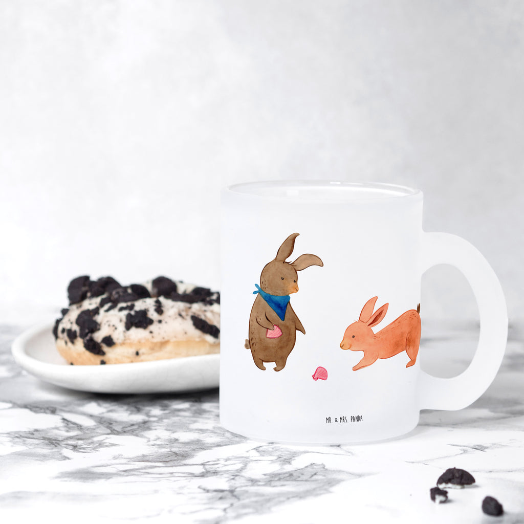 Teetasse Hasen Muschel Teetasse, Teeglas, Teebecher, Tasse mit Henkel, Tasse, Glas Teetasse, Teetasse aus Glas, Familie, Vatertag, Muttertag, Bruder, Schwester, Mama, Papa, Oma, Opa, Hasen, beste Freundin, Freundin, Freundinnen, best friends, BFF, Muscheln sammeln, Muscheln, Meer