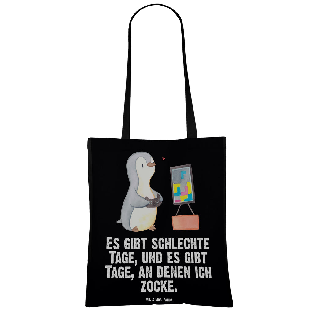 Tragetasche Pinguin Zocken Tage Beuteltasche, Beutel, Einkaufstasche, Jutebeutel, Stoffbeutel, Tasche, Shopper, Umhängetasche, Strandtasche, Schultertasche, Stofftasche, Tragetasche, Badetasche, Jutetasche, Einkaufstüte, Laptoptasche, Geschenk, Sport, Sportart, Hobby, Schenken, Danke, Dankeschön, Auszeichnung, Gewinn, Sportler, Zocken, Gaming, Videospiele, Videogames