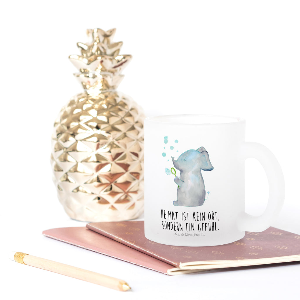 Teetasse Elefant Seifenblasen Teetasse, Teeglas, Teebecher, Tasse mit Henkel, Tasse, Glas Teetasse, Teetasse aus Glas, Tiermotive, Gute Laune, lustige Sprüche, Tiere, Elefant, Elefanten, Dickhäuter, Rüsseltier, Seifenblasen, Liebe, Heimat, Gefühl. Daheim, Liebesbeweis, Liebesspruch