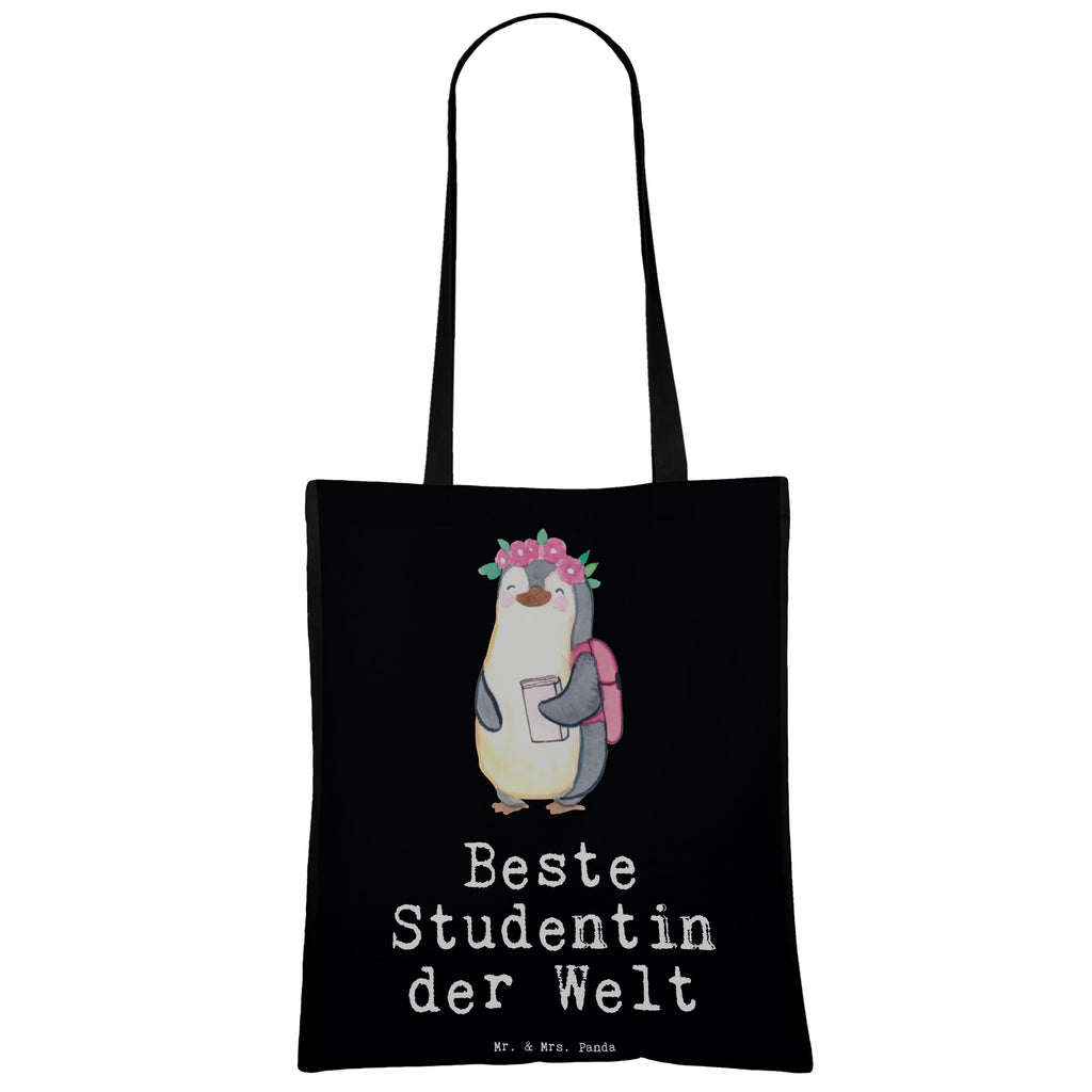 Tragetasche Pinguin Beste Studentin der Welt Beuteltasche, Beutel, Einkaufstasche, Jutebeutel, Stoffbeutel, Tasche, Shopper, Umhängetasche, Strandtasche, Schultertasche, Stofftasche, Tragetasche, Badetasche, Jutetasche, Einkaufstüte, Laptoptasche, für, Dankeschön, Geschenk, Schenken, Geburtstag, Geburtstagsgeschenk, Geschenkidee, Danke, Bedanken, Mitbringsel, Freude machen, Geschenktipp, Studentin, Studium, Tochter, Spaß, Musterschülerin, lustig, Studienabschluss, witzig, Universität, Abschluss, Alumni, Uni, Studenten, Hochschule