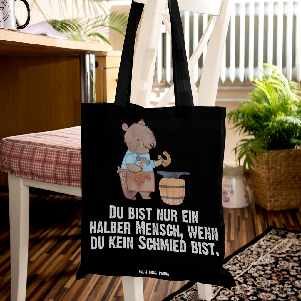 Tragetasche Schmied mit Herz Beuteltasche, Beutel, Einkaufstasche, Jutebeutel, Stoffbeutel, Beruf, Ausbildung, Jubiläum, Abschied, Rente, Kollege, Kollegin, Geschenk, Schenken, Arbeitskollege, Mitarbeiter, Firma, Danke, Dankeschön