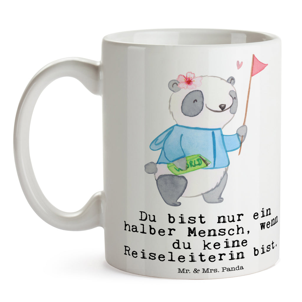 Tasse Reiseleiterin mit Herz Tasse, Kaffeetasse, Teetasse, Becher, Kaffeebecher, Teebecher, Keramiktasse, Porzellantasse, Büro Tasse, Geschenk Tasse, Tasse Sprüche, Tasse Motive, Kaffeetassen, Tasse bedrucken, Designer Tasse, Cappuccino Tassen, Schöne Teetassen, Beruf, Ausbildung, Jubiläum, Abschied, Rente, Kollege, Kollegin, Geschenk, Schenken, Arbeitskollege, Mitarbeiter, Firma, Danke, Dankeschön