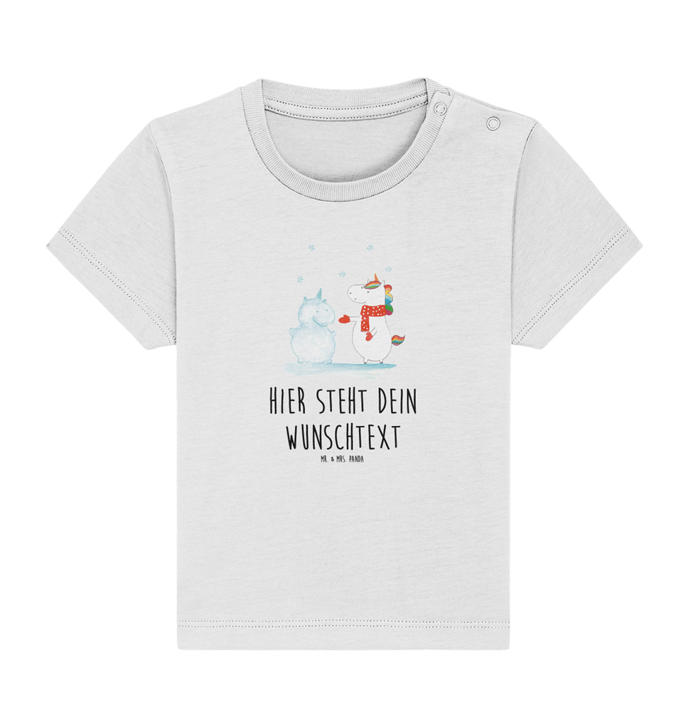 Personalisiertes Baby Shirt Einhorn Schneemann Personalisiertes Baby T-Shirt, Personalisiertes Jungen Baby T-Shirt, Personalisiertes Mädchen Baby T-Shirt, Personalisiertes Shirt, Einhorn, Einhörner, Einhorn Deko, Pegasus, Unicorn, Schneemann, Winter, Schnee, Kuchen, Weihnachten, kalt, Mütze, Handschuhe, X-Mas