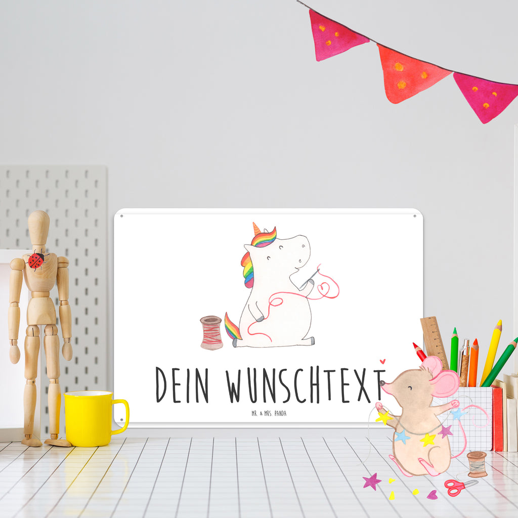 Personalisiertes Blechschild Einhorn Näherin Blechschild, Metallschild, Geschenk Schild, Schild, Magnet-Metall-Schild, Deko Schild, Wandschild, Wand-Dekoration, Türschild, Einhorn, Einhörner, Einhorn Deko, Pegasus, Unicorn, Näherin, nähen, Mädchen, Freundin, Häkeln, Stricken, basteln, Nähzimmer