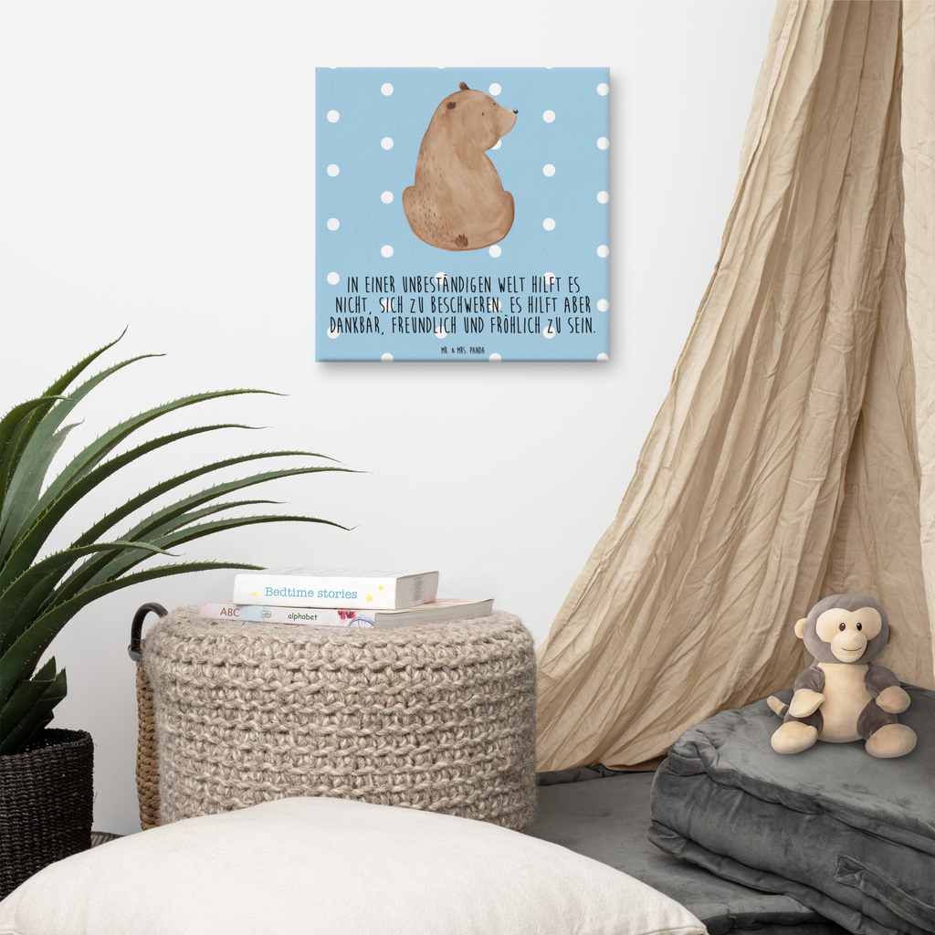 Leinwand Bild Bär Schulterblick Leinwand, Bild, Kunstdruck, Wanddeko, Dekoration, Bär, Teddy, Teddybär, Selbstachtung, Weltansicht, Motivation, Bären, Bärenliebe, Weisheit