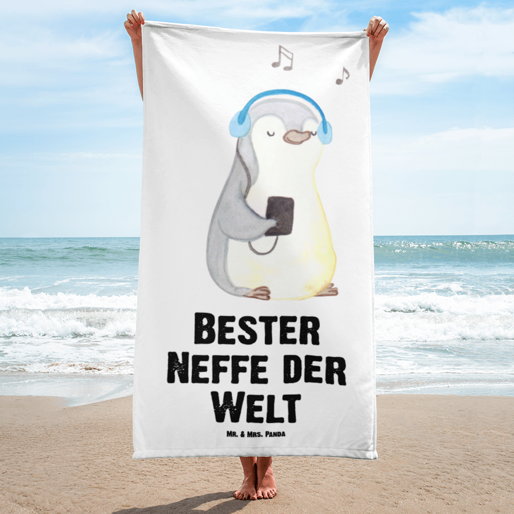 XL Badehandtuch Pinguin Bester Neffe der Welt Handtuch, Badetuch, Duschtuch, Strandtuch, Saunatuch, für, Dankeschön, Geschenk, Schenken, Geburtstag, Geburtstagsgeschenk, Geschenkidee, Danke, Bedanken, Mitbringsel, Freude machen, Geschenktipp, Neffe, Onkel, Tante, Patentante, Patentonkel, Patenkind, Taufe, Sohn der Schwester, Sohn des Bruders, Bester