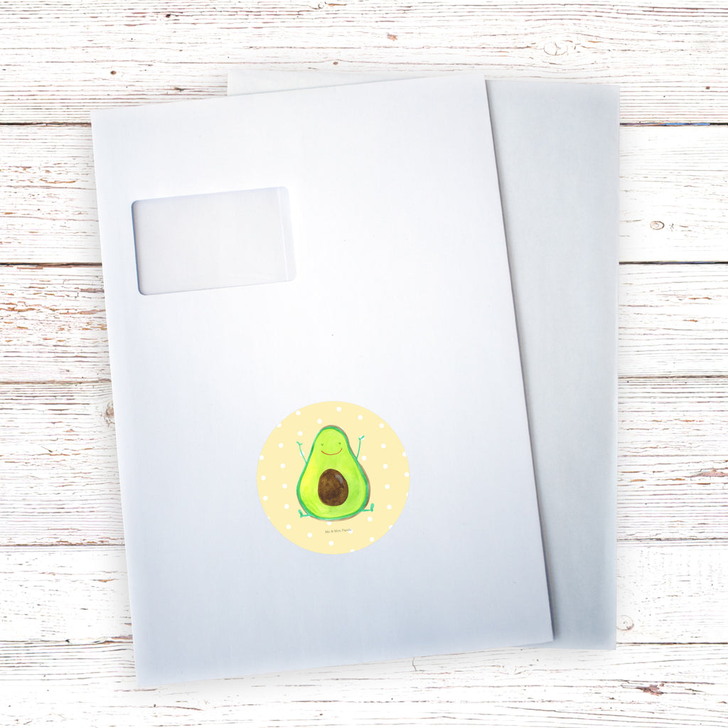 Rund Aufkleber Avocado Glücklich Sticker, Aufkleber, Etikett, Avocado, Veggie, Vegan, Gesund, Chaos