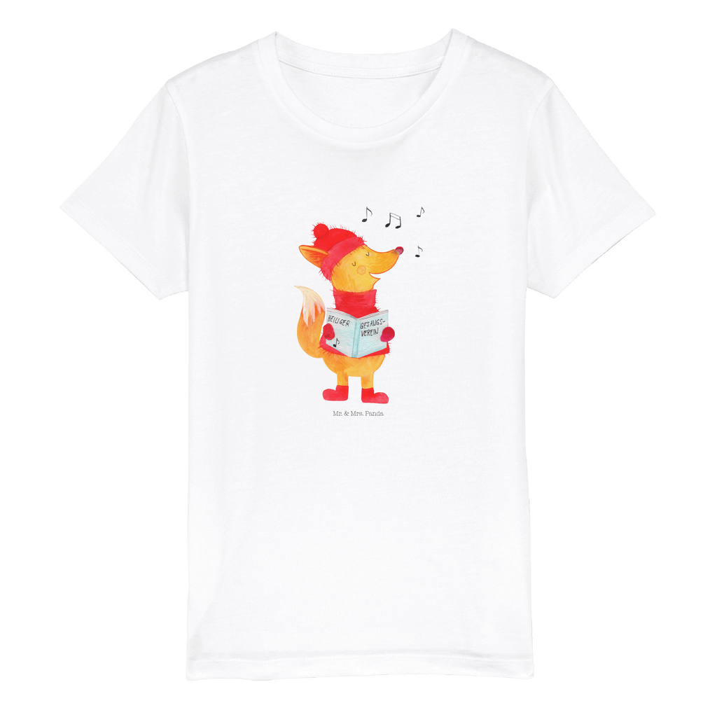 Organic Kinder T-Shirt Fuchs Sänger Kinder T-Shirt, Kinder T-Shirt Mädchen, Kinder T-Shirt Jungen, Winter, Weihnachten, Weihnachtsdeko, Nikolaus, Advent, Heiligabend, Wintermotiv, Fuchs, Füchse, Sänger, Geschenk Sänger, Singen, Weihnachtslieder