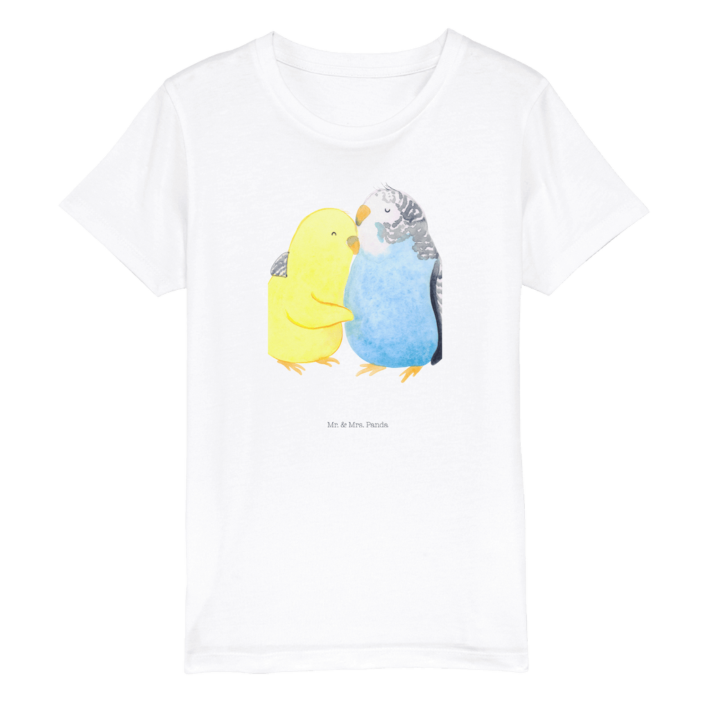 Organic Kinder T-Shirt Wellensittich Liebe Kinder T-Shirt, Kinder T-Shirt Mädchen, Kinder T-Shirt Jungen, Liebe, Partner, Freund, Freundin, Ehemann, Ehefrau, Heiraten, Verlobung, Heiratsantrag, Liebesgeschenk, Jahrestag, Hocheitstag, Vögel, Wellensittich, Nähe, Kuscheln, Vertrauen