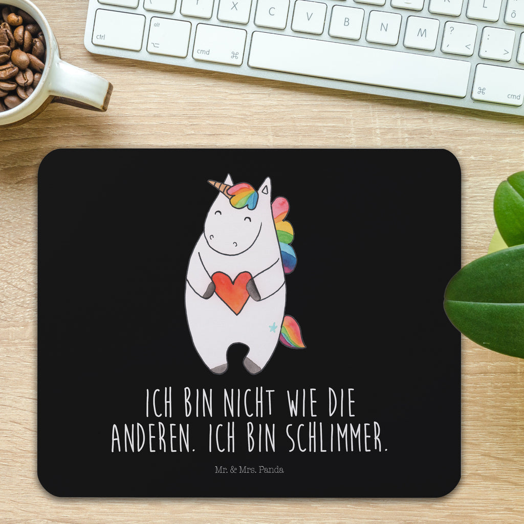 Mauspad Einhorn Herz Mousepad, Computer zubehör, Büroausstattung, PC Zubehör, Arbeitszimmer, Mauspad, Einzigartiges Mauspad, Designer Mauspad, Mausunterlage, Mauspad Büro, Einhorn, Einhörner, Einhorn Deko, Pegasus, Unicorn, Herz, schlimm, böse, witzig, lustig, Freundin, anders, bunt