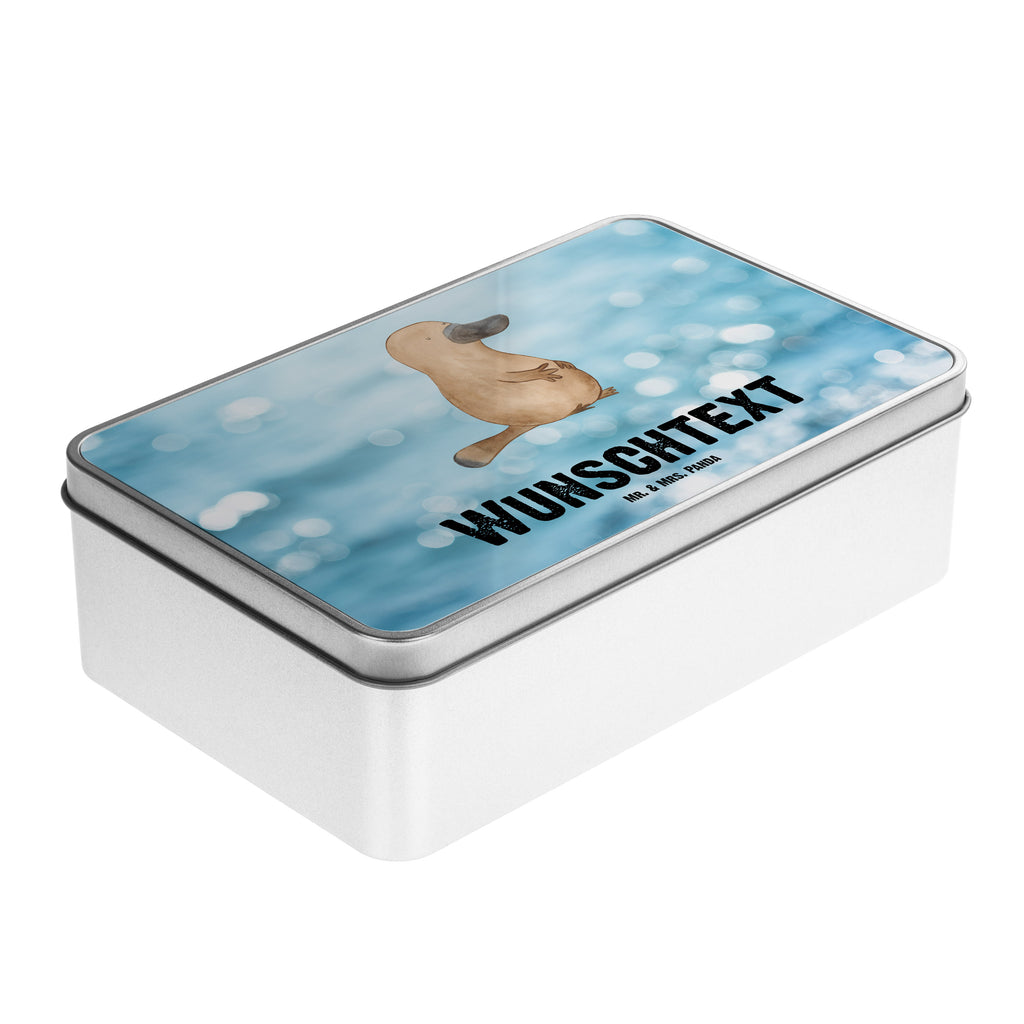 Personalisierte Metalldose Schnabeltier mutig Personalisierte Metalldose, Dose mit Namen, Namensdose, Kiste mit Namen, Namenskiste, Meerestiere, Meer, Urlaub, Schnabeltier, Mut, mutig, Lebensweisheit, Schnabeltiere, Motivation, Training, Büro, Arbeit, Neuanfang, Neustart, Weltreise, Raodtrip