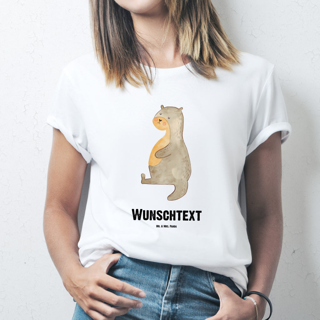 Personalisiertes T-Shirt Otter Bauch T-Shirt Personalisiert, T-Shirt mit Namen, T-Shirt mit Aufruck, Männer, Frauen, Otter, Fischotter, Seeotter, Otter Seeotter See Otter