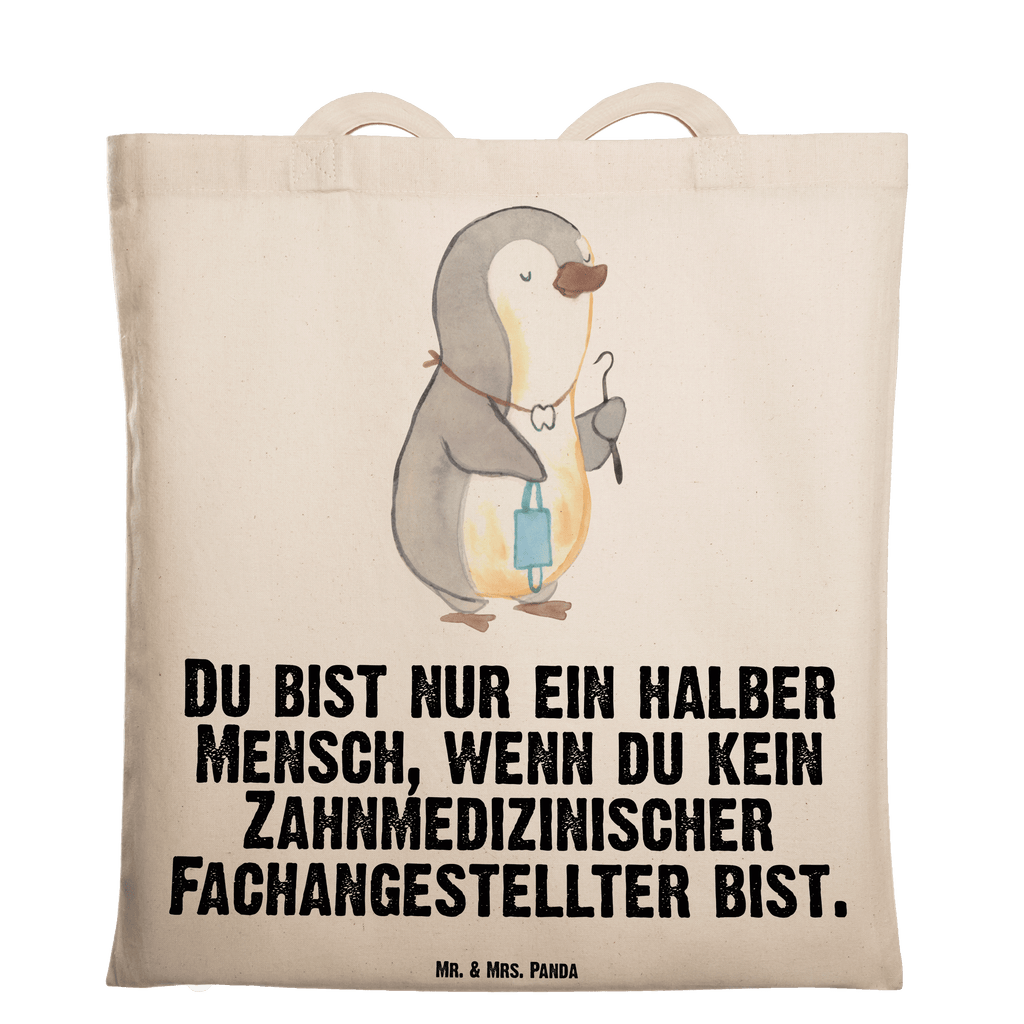 Tragetasche Zahnmedizinischer Fachangestellter mit Herz Beuteltasche, Beutel, Einkaufstasche, Jutebeutel, Stoffbeutel, Tasche, Shopper, Umhängetasche, Strandtasche, Schultertasche, Stofftasche, Tragetasche, Badetasche, Jutetasche, Einkaufstüte, Laptoptasche, Beruf, Ausbildung, Jubiläum, Abschied, Rente, Kollege, Kollegin, Geschenk, Schenken, Arbeitskollege, Mitarbeiter, Firma, Danke, Dankeschön