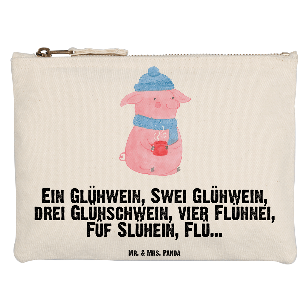 Schminktasche Lallelndes Glühschwein Schminktasche, Kosmetiktasche, Kosmetikbeutel, Stiftemäppchen, Etui, Federmappe, Makeup, XXL, Schminketui, Kosmetiketui, Schlamperetui, Winter, Weihnachten, Weihnachtsdeko, Nikolaus, Advent, Heiligabend, Wintermotiv, Glühwein, Betrunken, Weihnachtsmarkt, Spruch