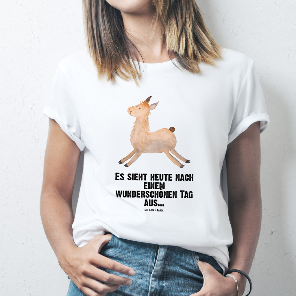 T-Shirt Standard Lama Springen T-Shirt, Shirt, Tshirt, Lustiges T-Shirt, T-Shirt mit Spruch, Party, Junggesellenabschied, Jubiläum, Geburstag, Herrn, Damen, Männer, Frauen, Schlafshirt, Nachthemd, Sprüche, Lama, Alpaka, Lamas, Lieblingstag, Happy day, fröhlich, Glück, Freundin, Liebeskummer, Neustart, guten Morgen, Start, Prüfung, Abitur