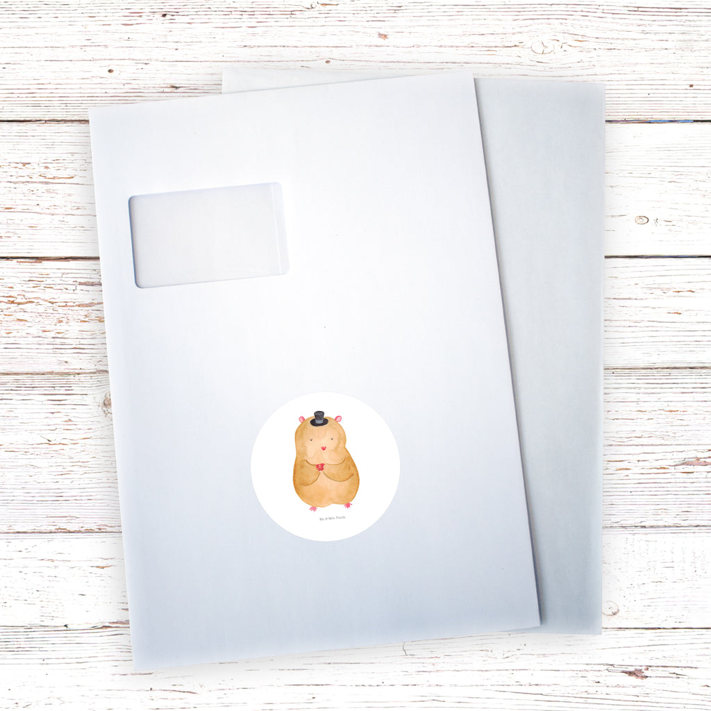 Rund Aufkleber Hamster mit Hut Sticker, Aufkleber, Etikett, Kinder, rund, Tiermotive, Gute Laune, lustige Sprüche, Tiere, Hamster, Hut, Magier, Zylinder, Zwerghamster, Zauberer