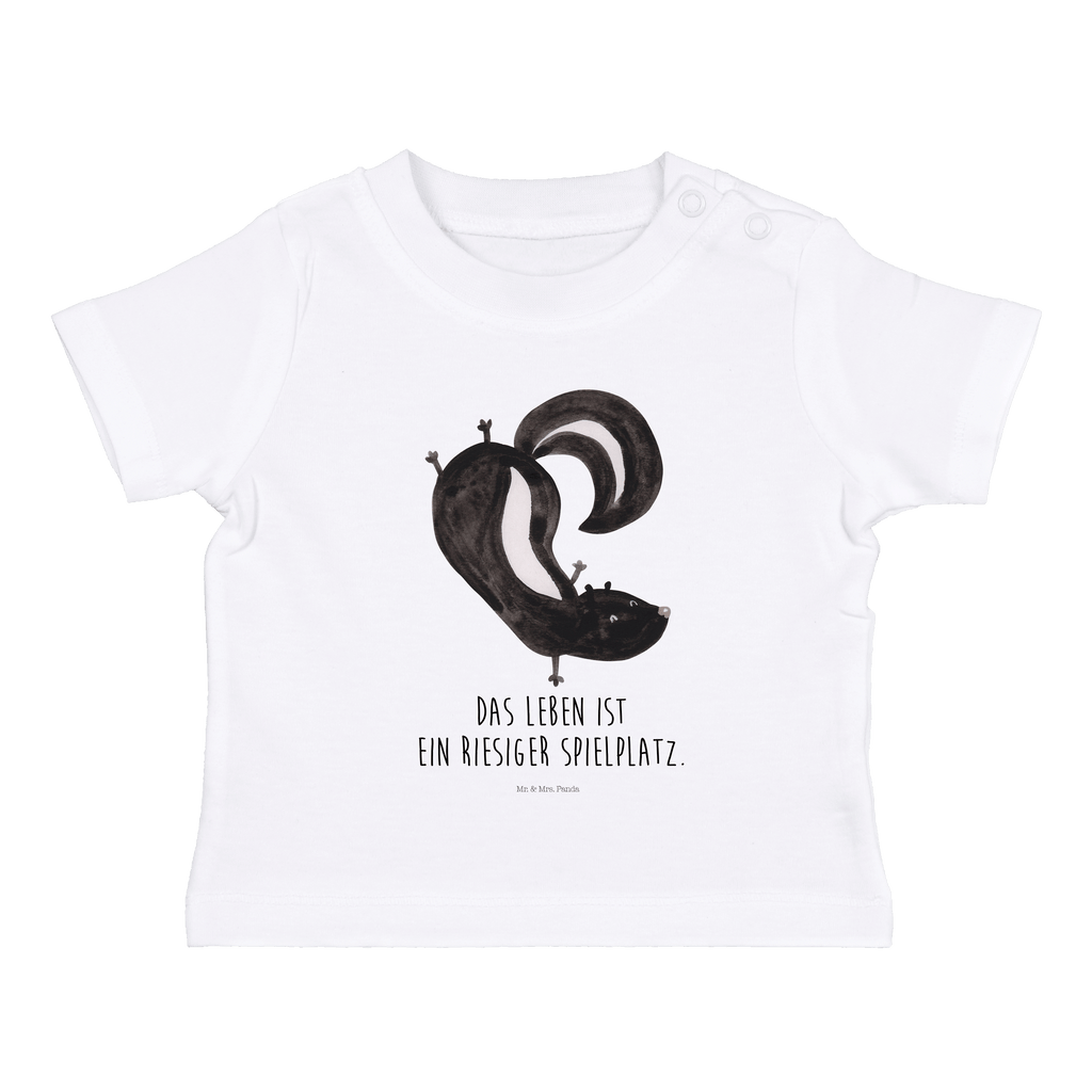 Organic Baby Shirt Stinktier Handstand Baby T-Shirt, Jungen Baby T-Shirt, Mädchen Baby T-Shirt, Shirt, Stinktier, Skunk, Wildtier, Raubtier, Stinker, Stinki, Spielplatz, verpielt, Kind