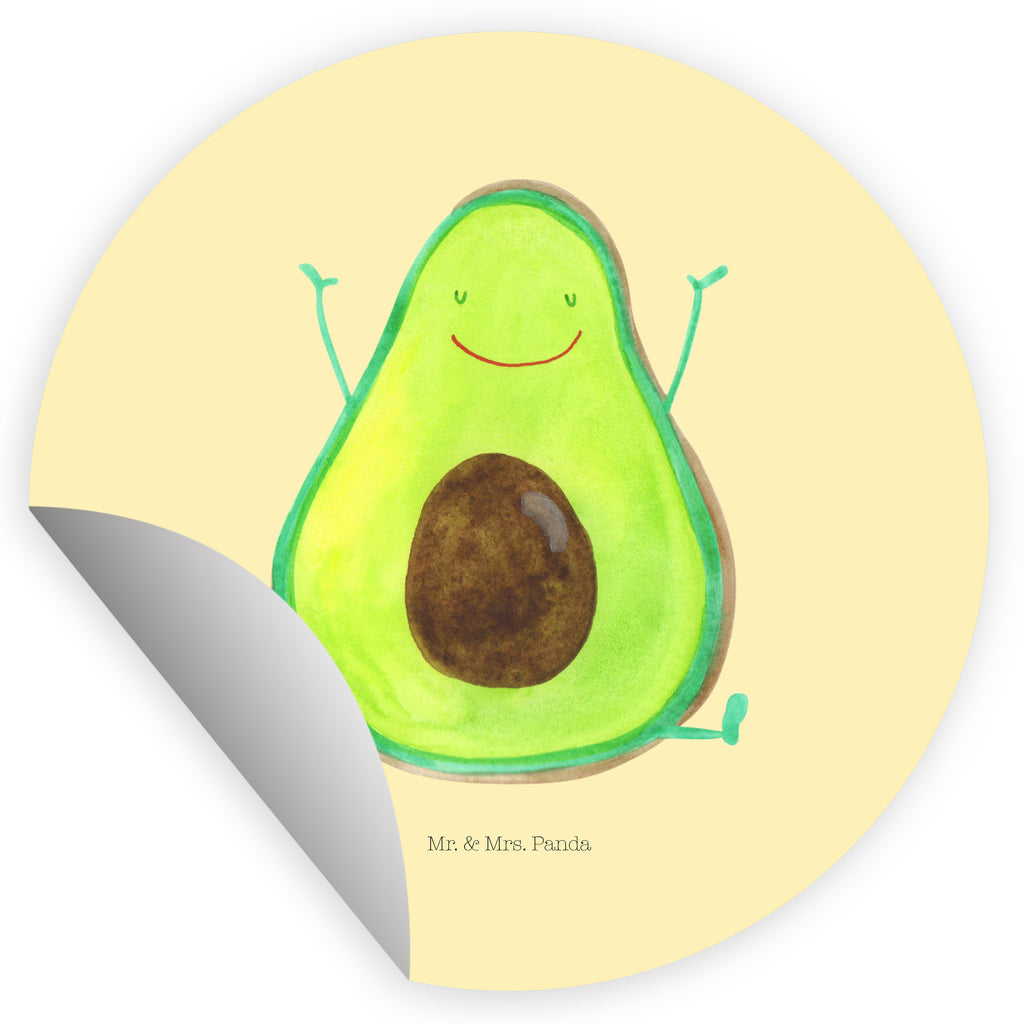 Rund Aufkleber Avocado Glücklich Sticker, Aufkleber, Etikett, Avocado, Veggie, Vegan, Gesund, Chaos