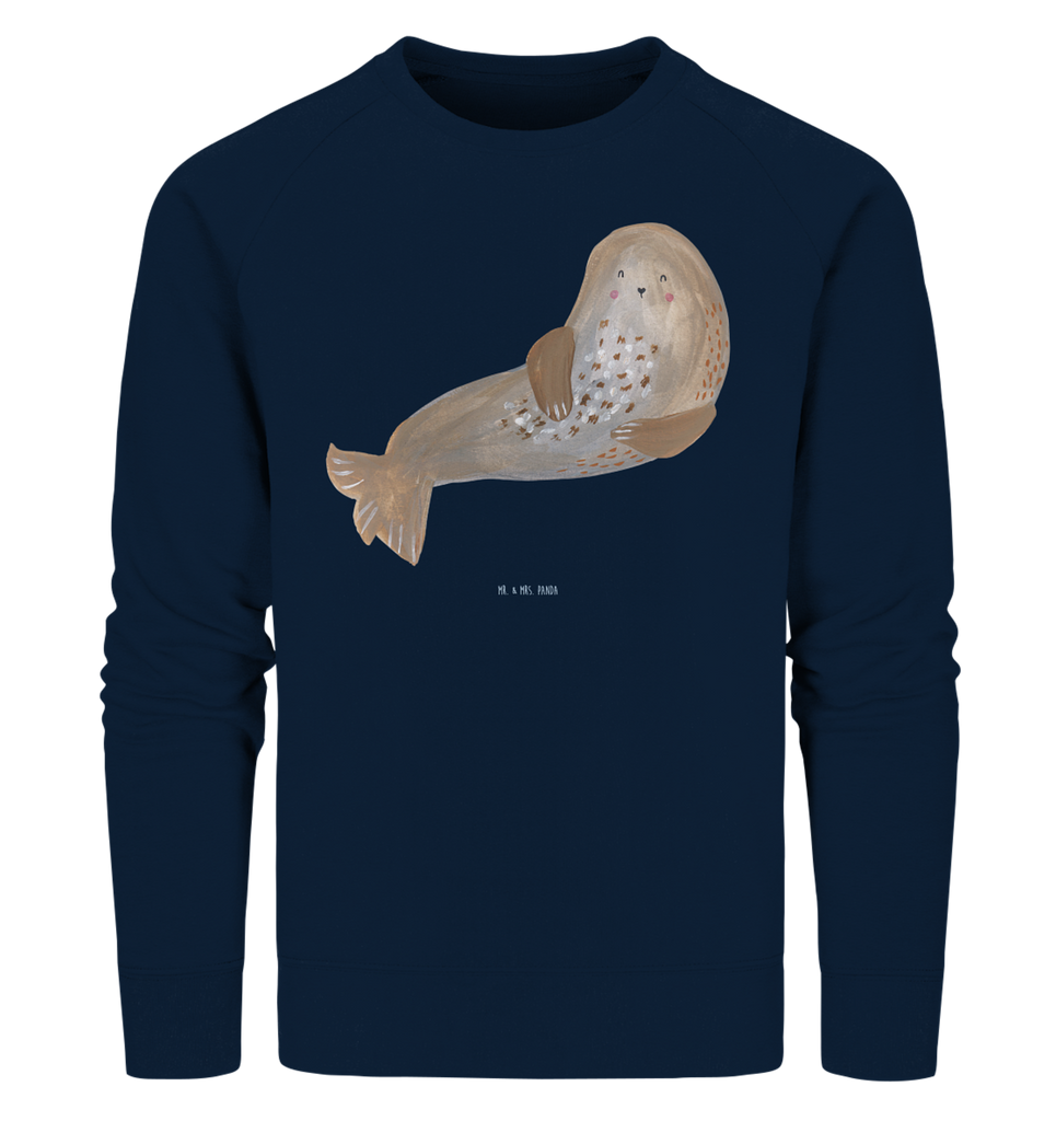 Organic Pullover Robbe lachend Pullover, Pullover Männer, Pullover Frauen, Sweatshirt, Sweatshirt Männer, Sweatshirt Frauen, Unisex, Tiermotive, Gute Laune, lustige Sprüche, Tiere, Robbe, Robben, Seehund, Strand, Meerestier, Ostsee, Nordsee