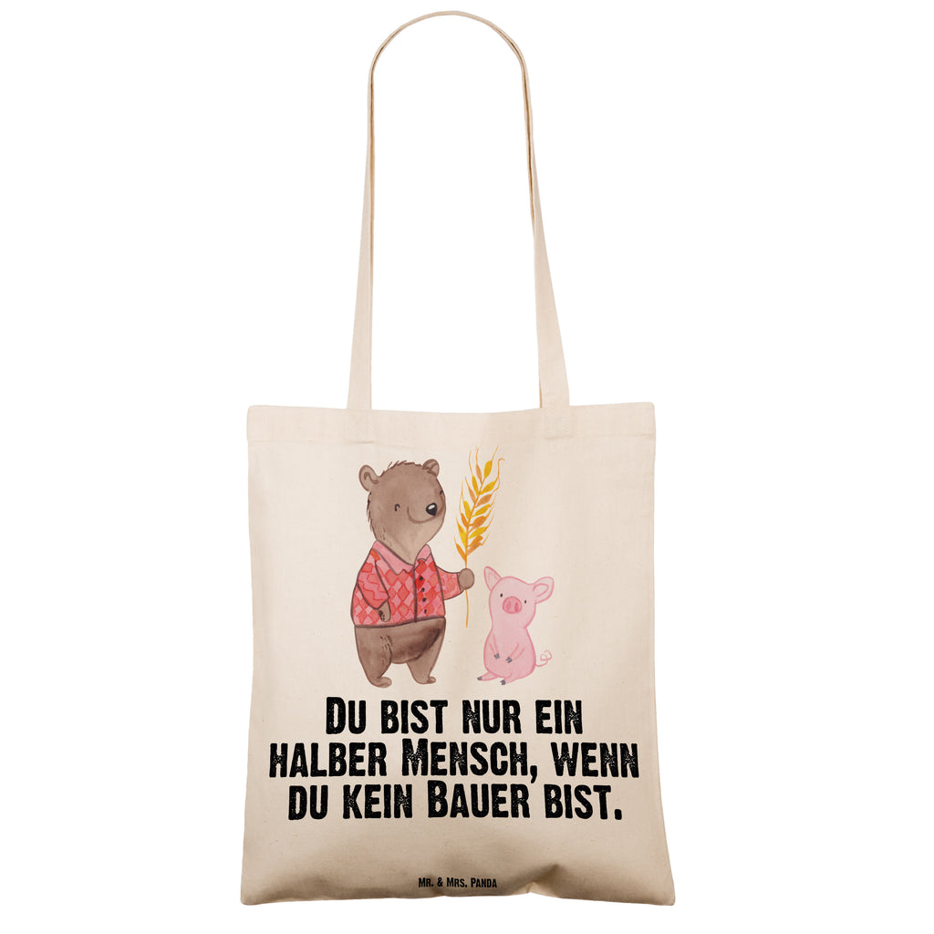 Tragetasche Bauer mit Herz Beuteltasche, Beutel, Einkaufstasche, Jutebeutel, Stoffbeutel, Tasche, Shopper, Umhängetasche, Strandtasche, Schultertasche, Stofftasche, Tragetasche, Badetasche, Jutetasche, Einkaufstüte, Laptoptasche, Beruf, Ausbildung, Jubiläum, Abschied, Rente, Kollege, Kollegin, Geschenk, Schenken, Arbeitskollege, Mitarbeiter, Firma, Danke, Dankeschön, Landwirt; Bauer, Tierwirt, Agronom, Farmer, Bauernhof