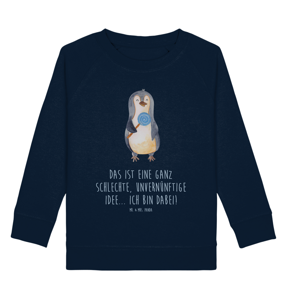 Organic Kinder Pullover Pinguin Lolli Kinder Pullover, Kinder Sweatshirt, Jungen, Mädchen, Pinguin, Pinguine, Lolli, Süßigkeiten, Blödsinn, Spruch, Rebell, Gauner, Ganove, Rabauke