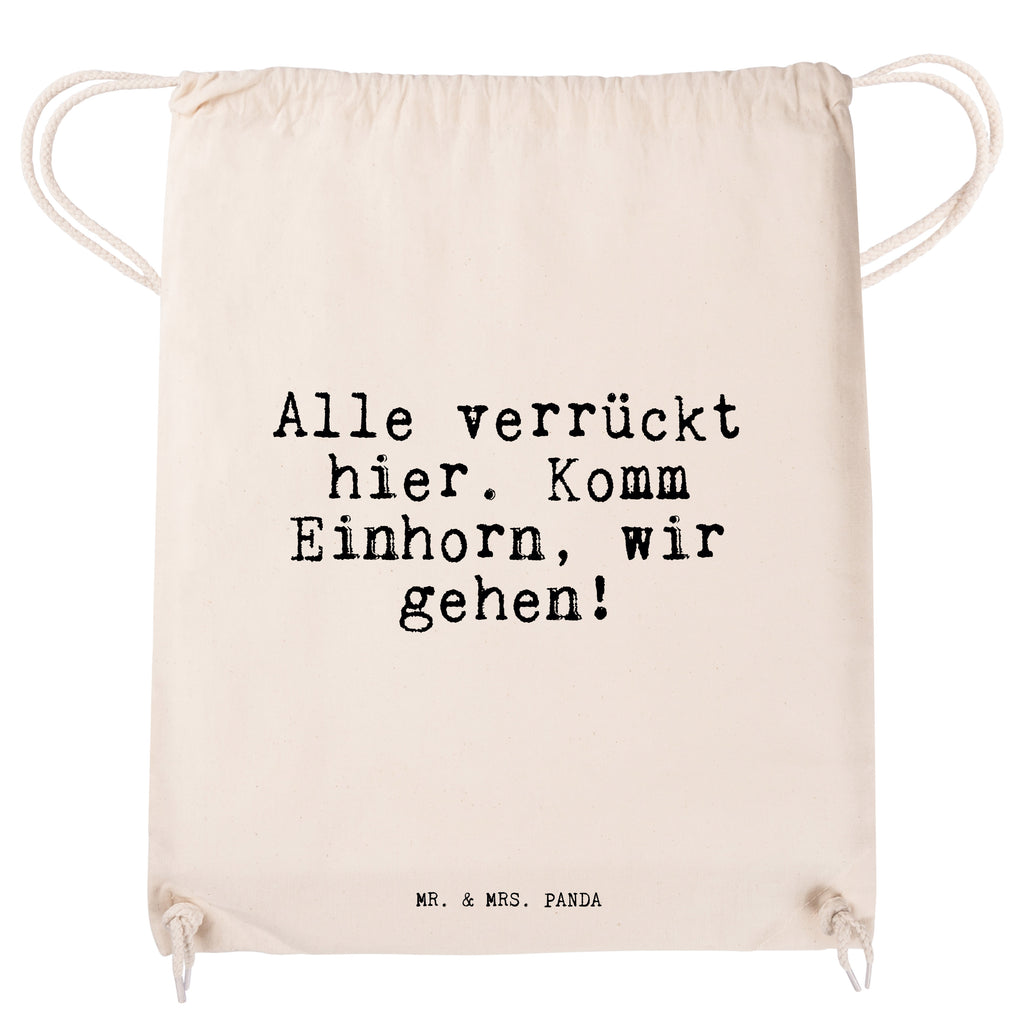 Sportbeutel Alle verrückt hier. Komm... Sportbeutel, Turnbeutel, Beutel, Sporttasche, Tasche, Stoffbeutel, Sportbeutel Kinder, Gymsack, Beutel Rucksack, Kleine Sporttasche, Sportzubehör, Turnbeutel Baumwolle, Spruch, Sprüche, lustige Sprüche, Weisheiten, Zitate, Spruch Geschenke, Spruch Sprüche Weisheiten Zitate Lustig Weisheit Worte