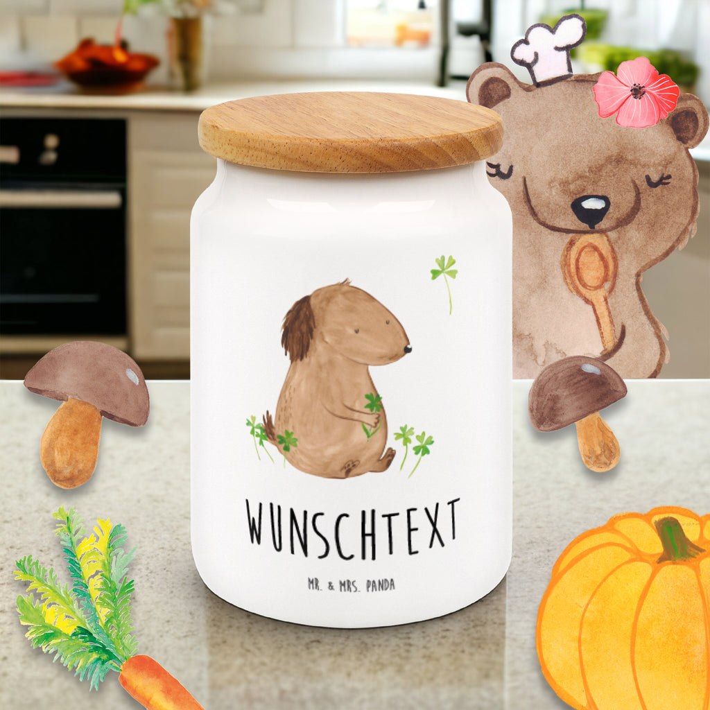 Personalisierte Vorratsdose Hund Kleeblatt Personalisierte Vorratsdose, Personalisierte Keksdose, Personalisierte Keramikdose, Personalisierte Leckerlidose, Personalisierte Dose, Personalisierter Vorratsbehälter, Personalisierte Aufbewahrungsdose, Hund, Hundemotiv, Haustier, Hunderasse, Tierliebhaber, Hundebesitzer, Sprüche, Kleeblatt, Glück, Tagträume, Motivation, Neuanfang, Geschenk, Glücksbringer, Selbstliebe, Achtsamkeit