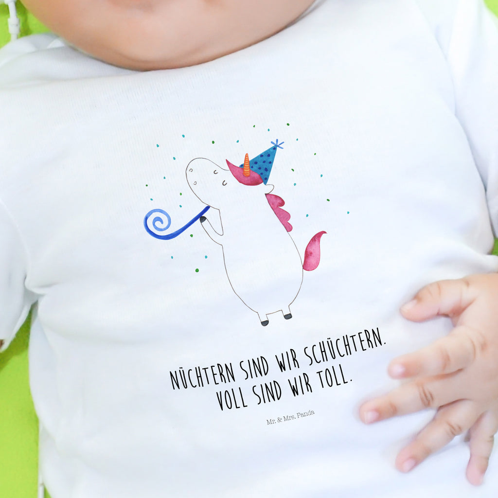 Organic Baby Shirt Einhorn Party Baby T-Shirt, Jungen Baby T-Shirt, Mädchen Baby T-Shirt, Shirt, Einhorn, Einhörner, Einhorn Deko, Pegasus, Unicorn, Glitzer, Konfetti, Party, Geburtstag, Feier, Fest, Alkohol, Disco, Club