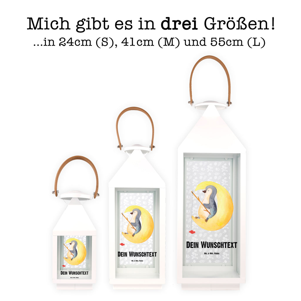 Personalisierte Deko Laterne Pinguin Mond Gartenlampe, Gartenleuchte, Gartendekoration, Gartenlicht, Laterne  kleine Laternen, XXL Laternen, Laterne groß, Pinguin, Pinguine, Spruch, schlafen, Nachtruhe, Einschlafen, Schlafzimmer, Schlafstörungen, Gästezimmer