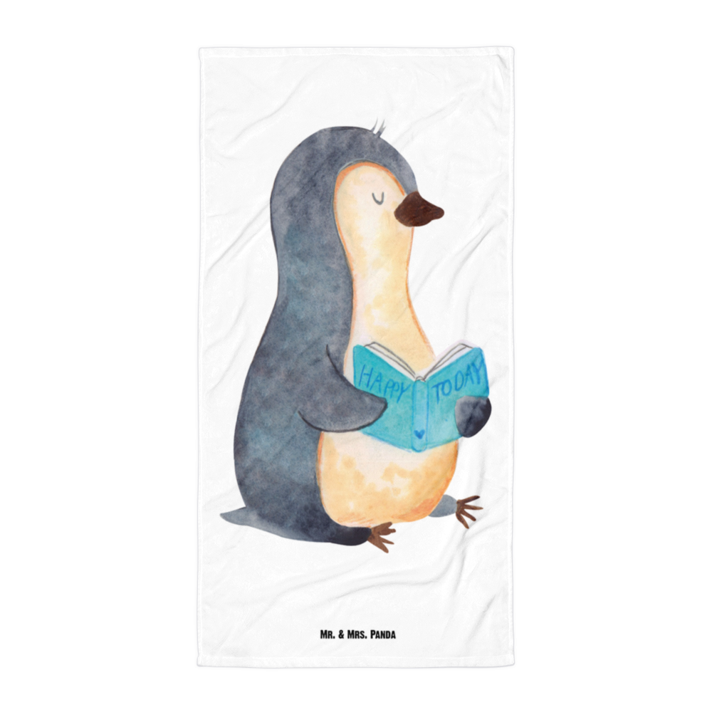 XL Badehandtuch Pinguin Buch Handtuch, Badetuch, Duschtuch, Strandtuch, Saunatuch, Pinguin, Pinguine, Buch, Lesen, Bücherwurm, Nichtstun, Faulenzen, Ferien, Urlaub, Freizeit