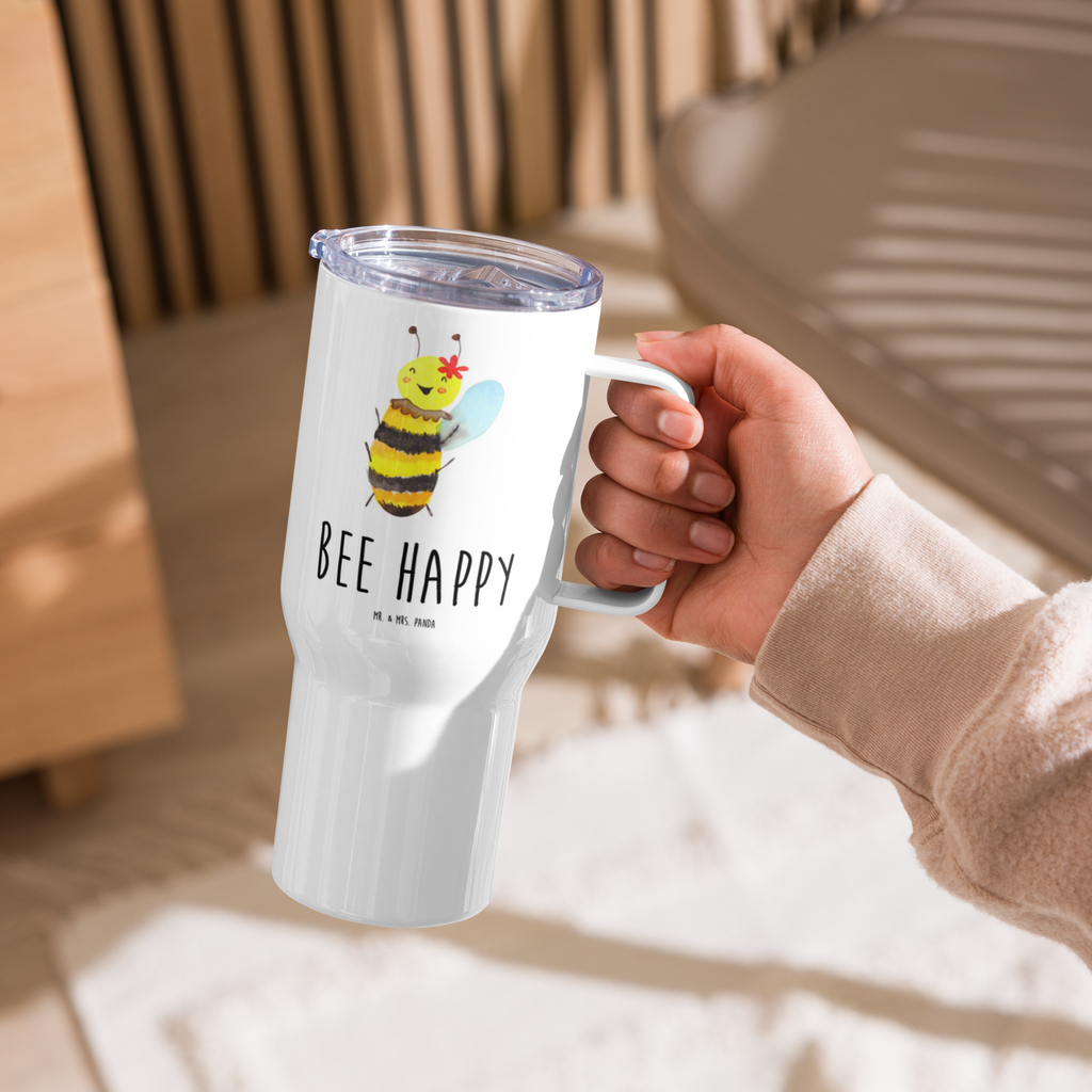 XXL Thermobecher Biene Happy Thermobecher, XL Thermobecher, Reisebecher, XL Reisetasse, Großer Thermobecher, Autobecher, Jumbo Becher, Biene, Wespe, Hummel