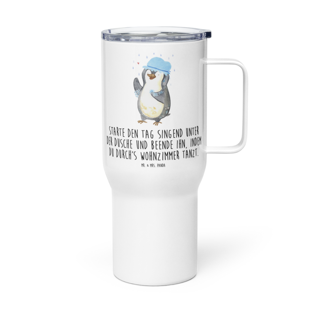 XXL Thermobecher Pinguin Duschen Thermobecher, XL Thermobecher, Reisebecher, XL Reisetasse, Großer Thermobecher, Autobecher, Jumbo Becher, Pinguin, Pinguine, Dusche, duschen, Lebensmotto, Motivation, Neustart, Neuanfang, glücklich sein