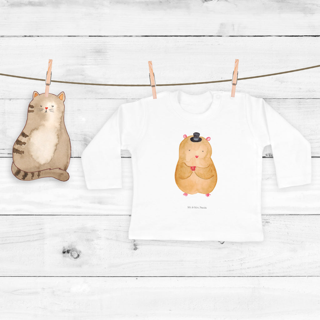 Baby Longsleeve Hamster mit Hut Mädchen, Jungen, Baby, Langarm, Bio, Kleidung, Tiermotive, Gute Laune, lustige Sprüche, Tiere, Hamster, Hut, Magier, Zylinder, Zwerghamster, Zauberer