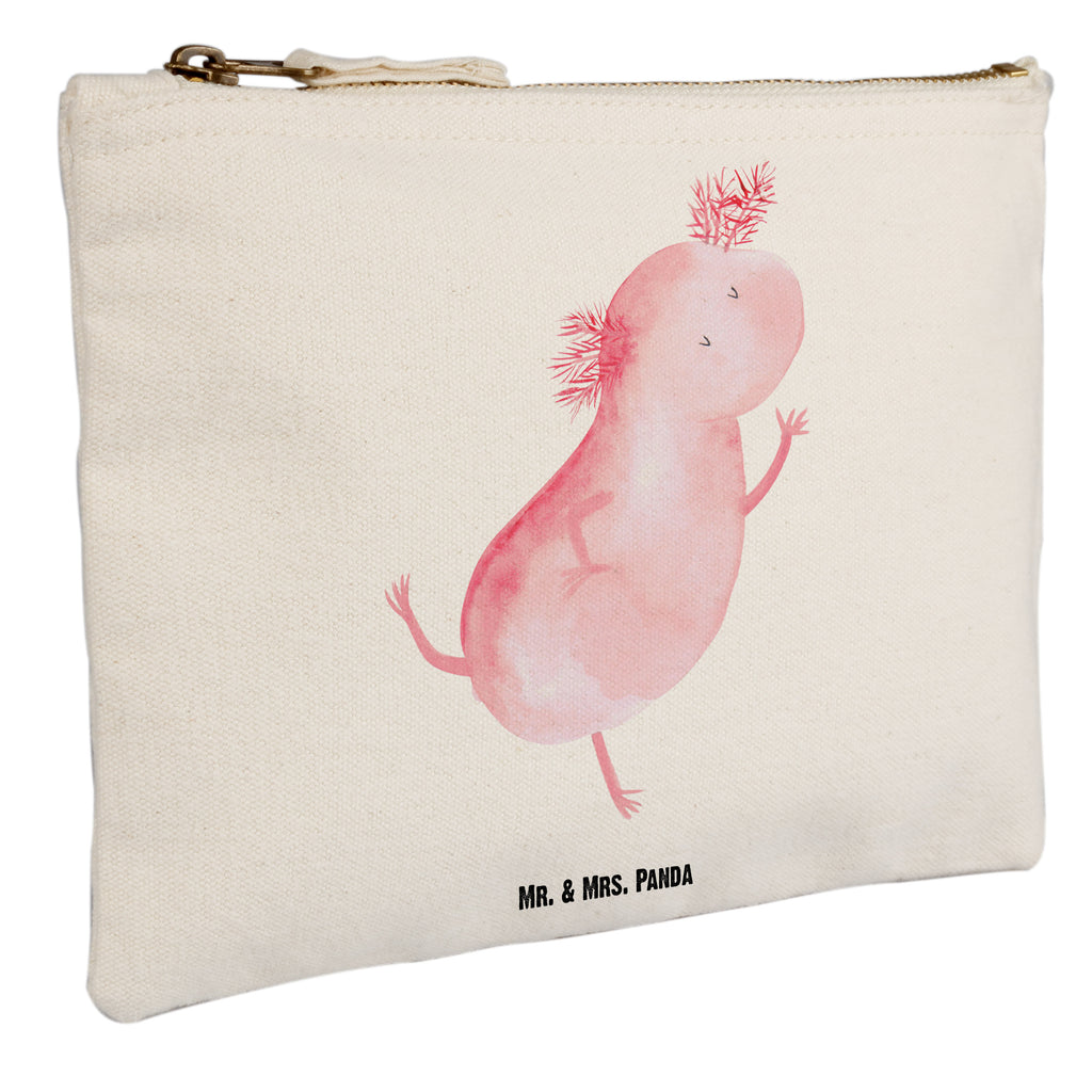 Schminktasche Axolotl tanzt Schminktasche, Kosmetiktasche, Kosmetikbeutel, Stiftemäppchen, Etui, Federmappe, Makeup, XXL, Schminketui, Kosmetiketui, Schlamperetui, Axolotl, Molch, Axolot, Schwanzlurch, Lurch, Lurche, Dachschaden, Sterne, verrückt, Freundin, beste Freundin