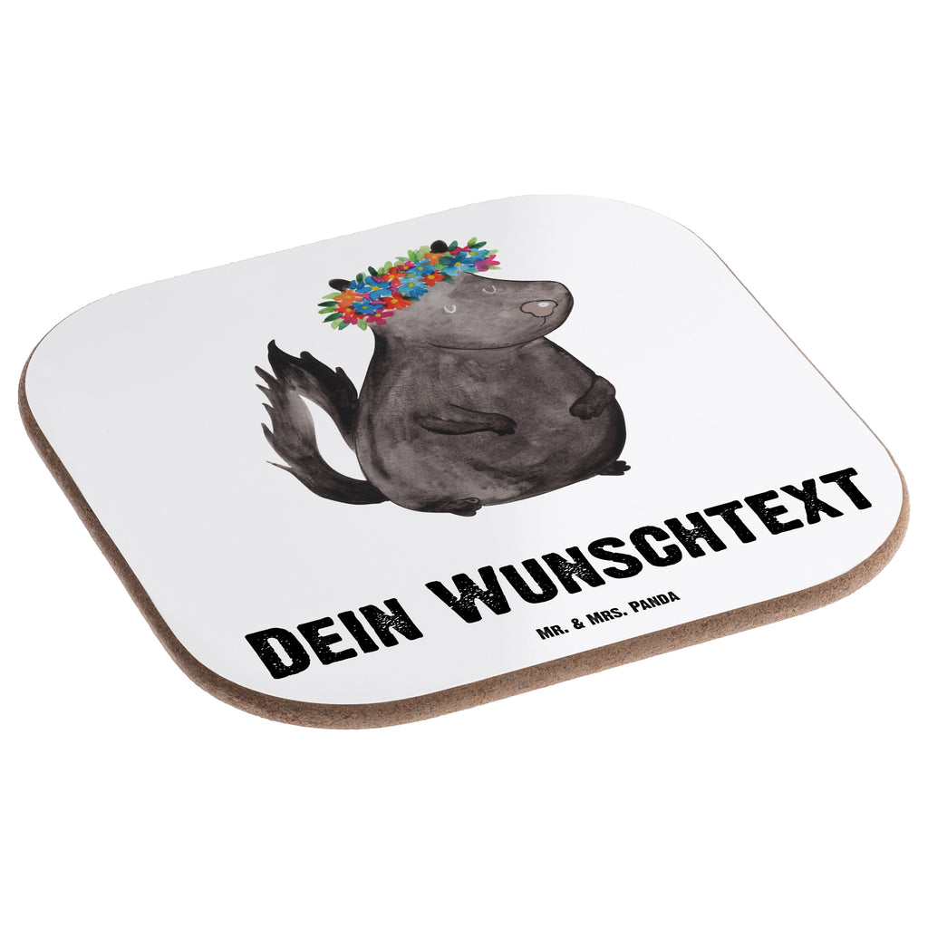 Personalisierte Untersetzer Stinktier Blumenmaedchen Personalisierte Untersetzer, PErsonalisierte Bierdeckel, Personalisierte Glasuntersetzer, Peronalisierte Untersetzer Gläser, Personalisiert Getränkeuntersetzer, Untersetzer mit Namen, Bedrucken, Personalisieren, Namensaufdruck, Stinktier, Skunk, Wildtier, Raubtier, Stinker, Stinki, Yoga, Namaste, Lebe, Liebe, Lache