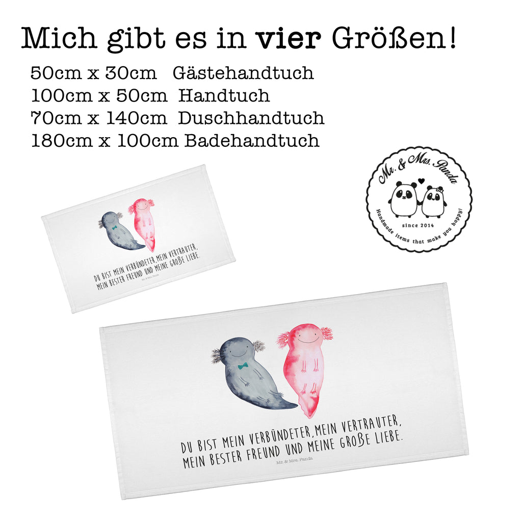 Handtuch Axolotl Axel+Lotte Handtuch, Badehandtuch, Badezimmer, Handtücher, groß, Kinder, Baby, Axolotl, Molch, Axolot, Schwanzlurch, Lurch, Lurche, Liebe, große Liebe, Liebesbeweis, Freund, Verlobter, Ehemann, Jahrestag, Valentinstag