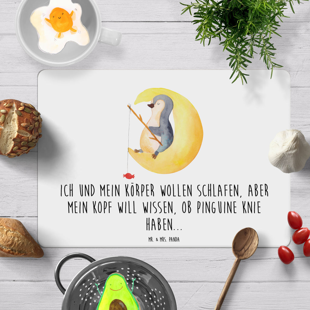 Tischset Pinguin Mond Tischset, Tischuntersetzer, Platzset, Pinguin, Pinguine, Spruch, schlafen, Nachtruhe, Einschlafen, Schlafzimmer, Schlafstörungen, Gästezimmer