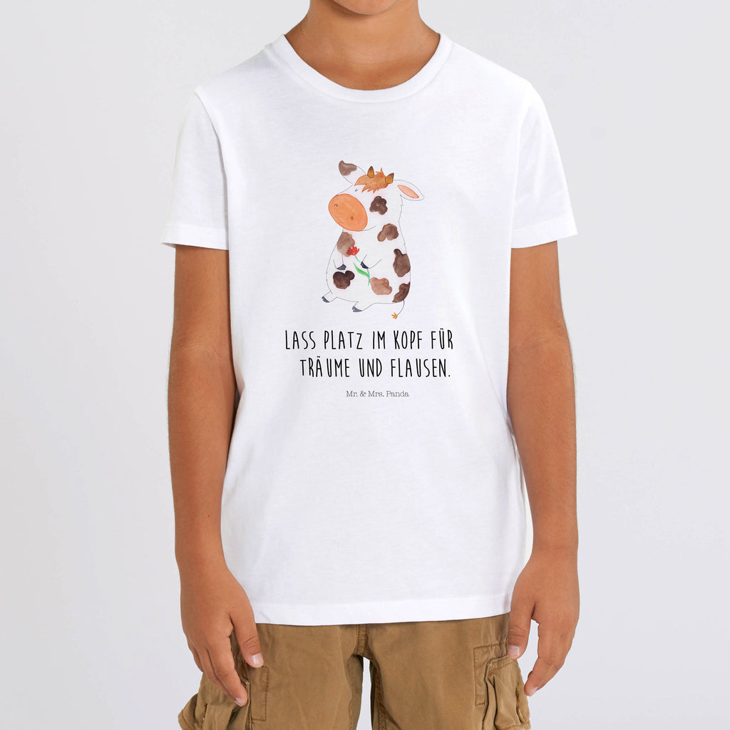 Organic Kinder T-Shirt Kuh Kinder T-Shirt, Kinder T-Shirt Mädchen, Kinder T-Shirt Jungen, Bauernhof, Hoftiere, Landwirt, Landwirtin, Kuh, Kühe, Träume, Flausen, Spruch, Magie, Motivtion, Hof, Milch, Milchkuh